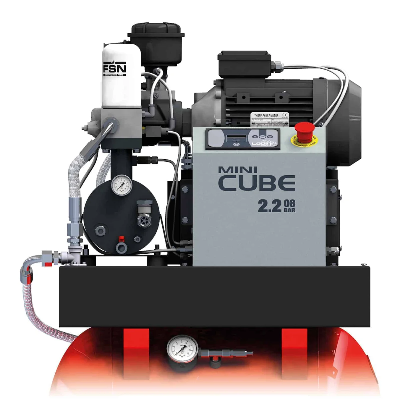 MiniCUBE 2.2-08-90 M The smallest and most compact direct drive transmission screw compressor, complete with tank. altre applicazioni