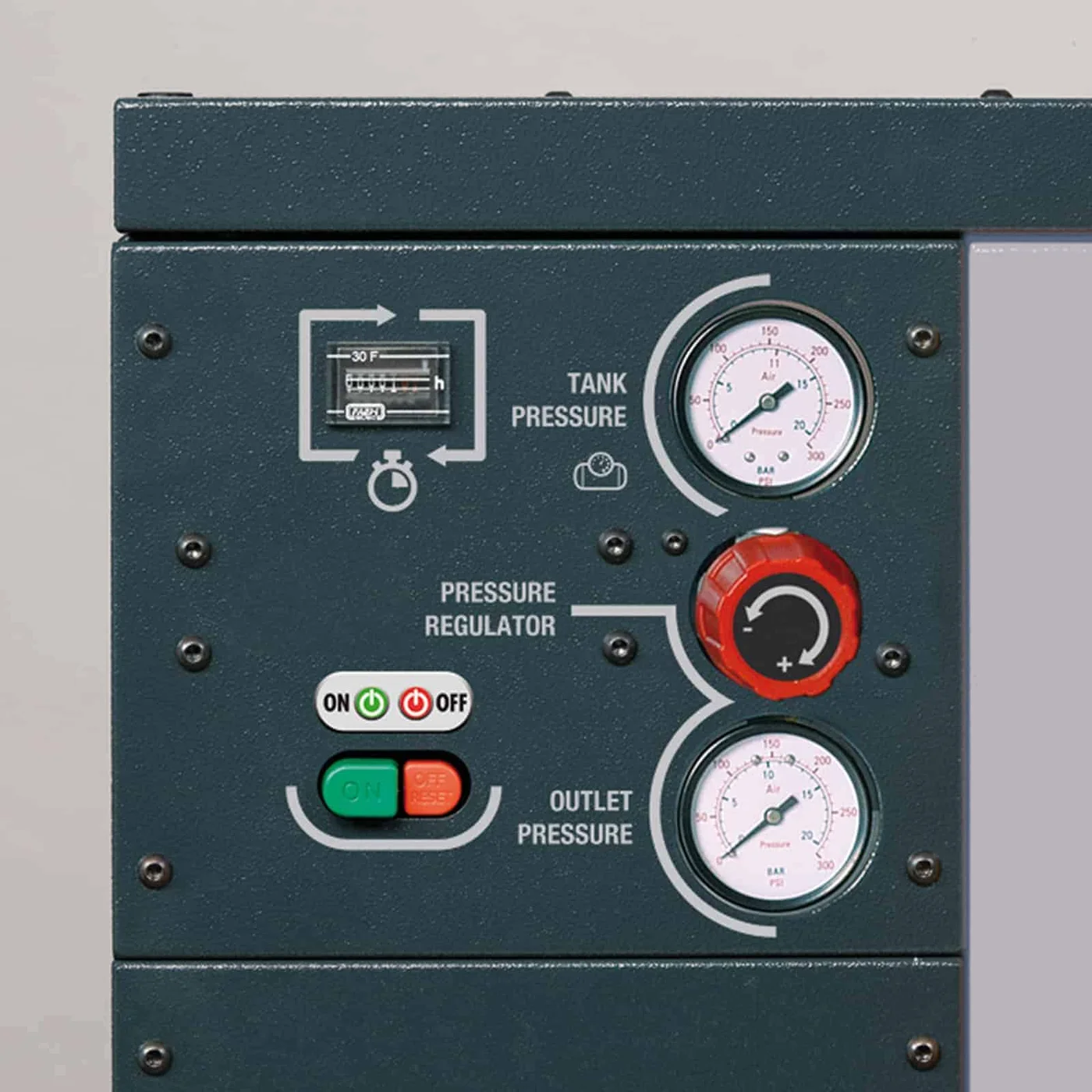 Pulsar Evo MK102-100-2M Professional silenced single-stage belt driven compressor, complete with tank. dettaglio