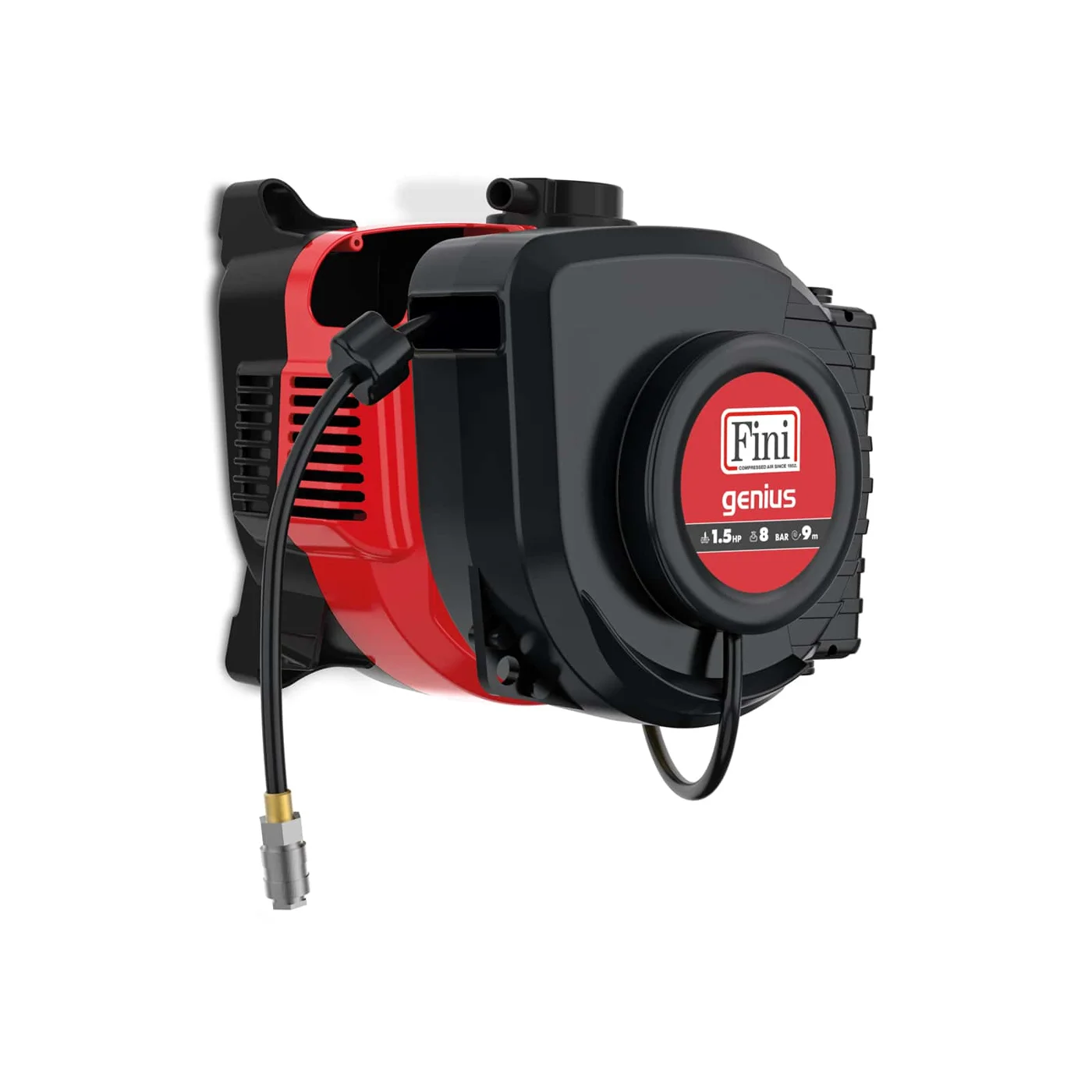 Genius Oilless coaxial compressor with reel for hobbyists and professionals. dettaglio