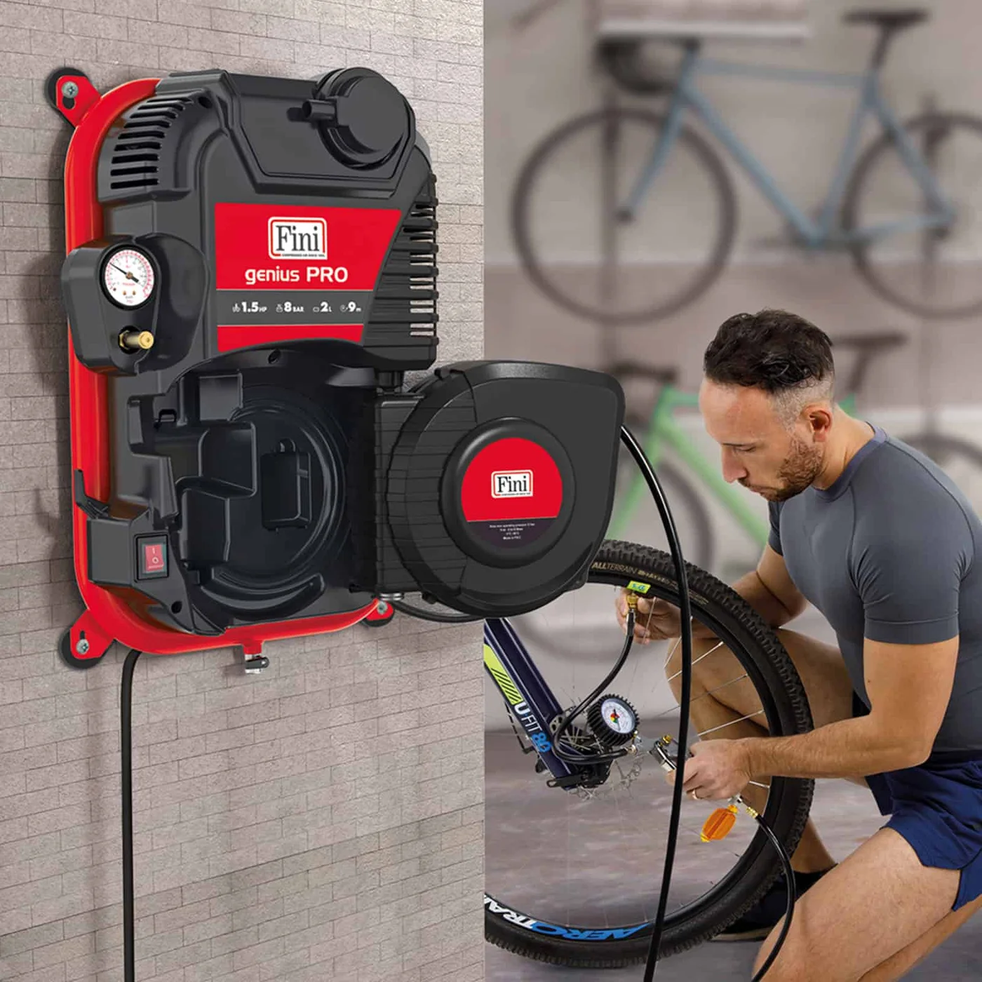 Genius PRO Oilless coaxial compressor with reel and 2-litre tank for hobbyists and professionals altre applicazioni